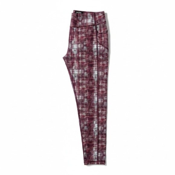 Pro Player Pants - Pro Player Womens M Maroon Printed Athletic Leggings Athleisure Casual
